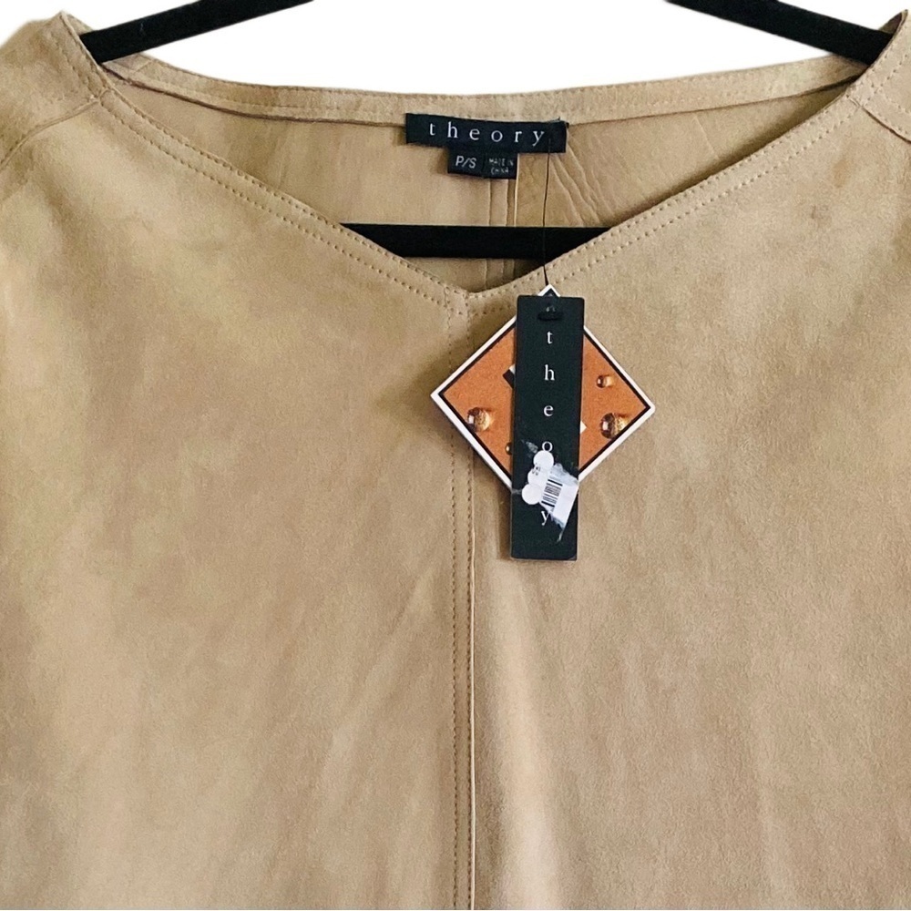 THEORY 100% Genuine Leather Suede Preppy Classic Cowgirl Western Poncho P/S NWT - Picture 2 of 7